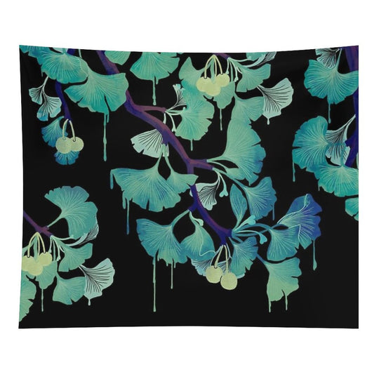 O Ginkgo (on Black) Tapestry
