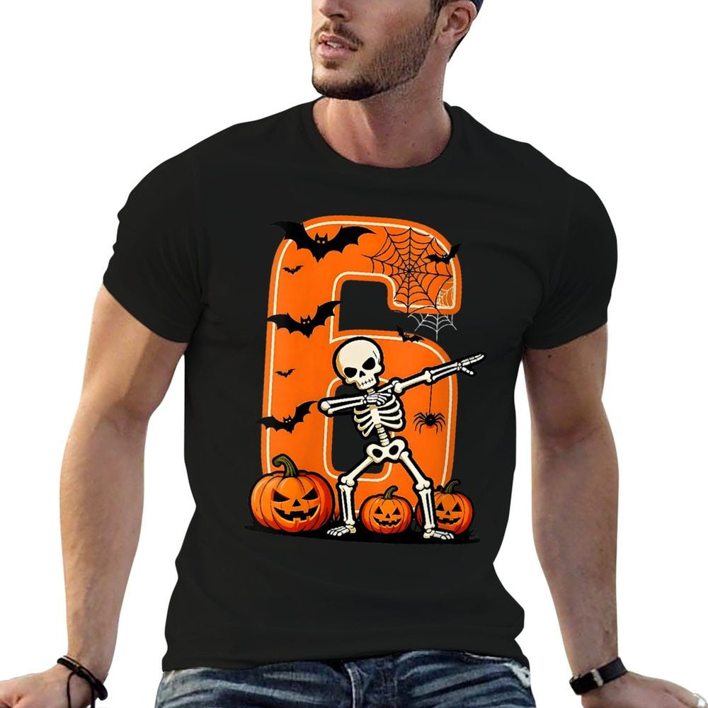 Womens Six Seven Meme Couple Matching Skeleton Pumpkin Halloween  Heathered Texture T-Shirt