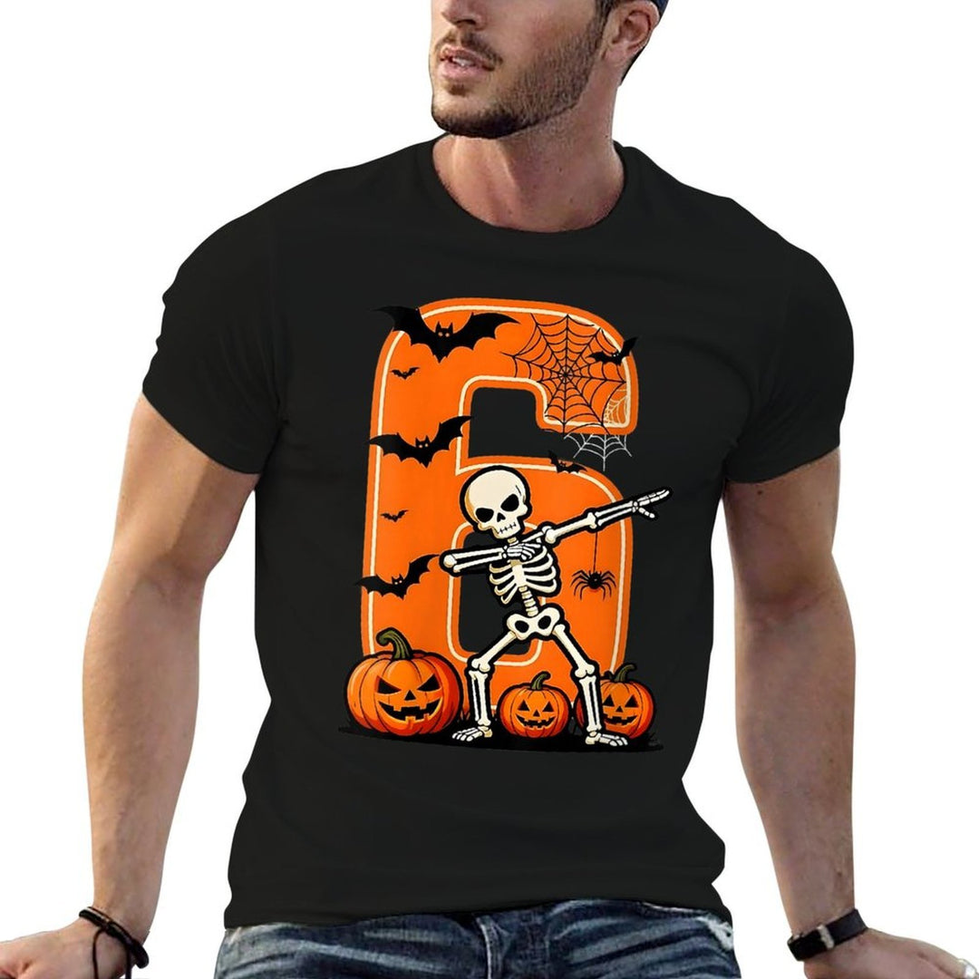 Womens Six Seven Meme Couple Matching Skeleton Pumpkin Halloween  Heathered Texture T-Shirt