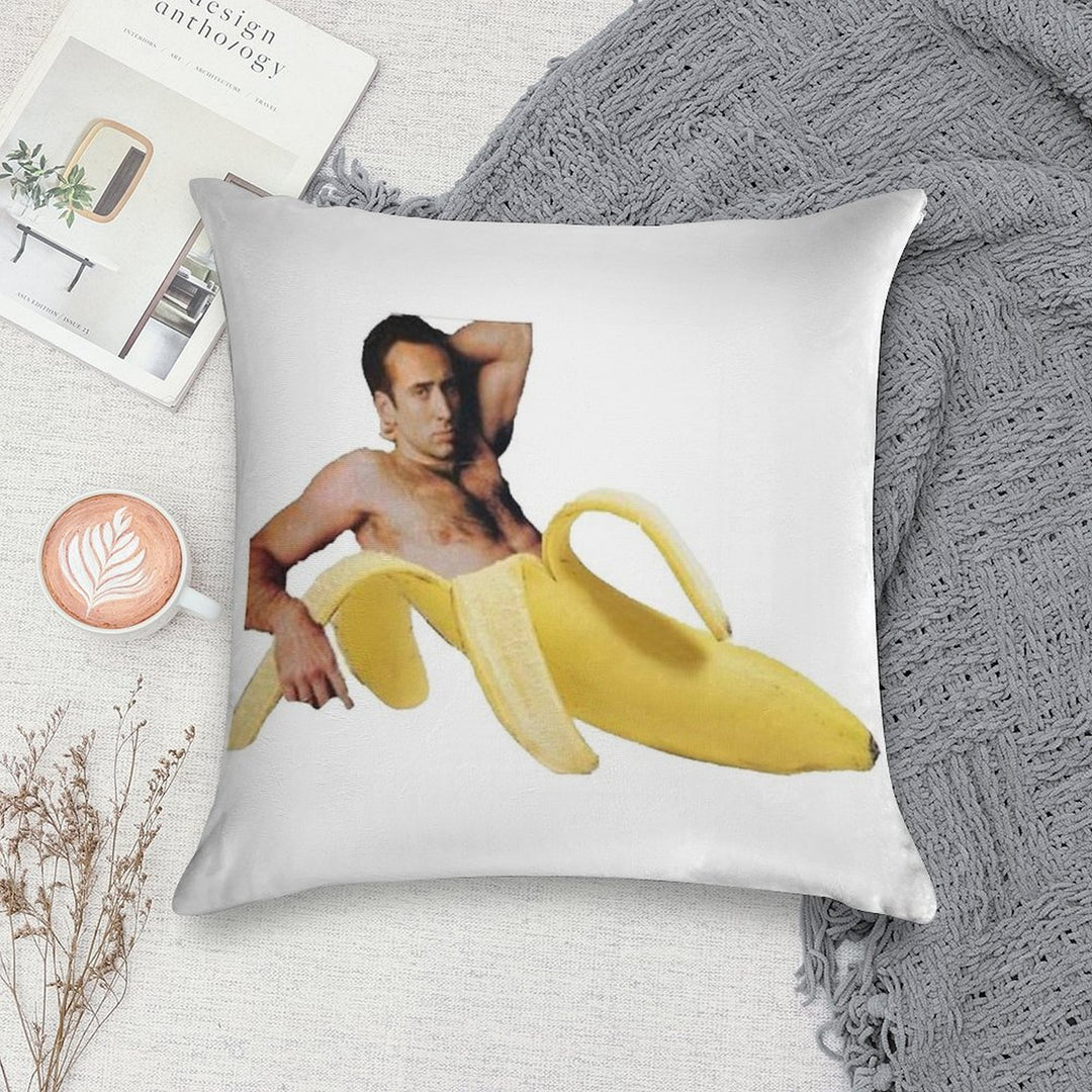 Nicholas Cage Sexy Banana Pose Soft Multiple Sizes Throw Pillow