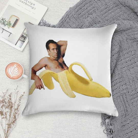 Nicholas Cage Sexy Banana Pose Soft Multiple Sizes Throw Pillow