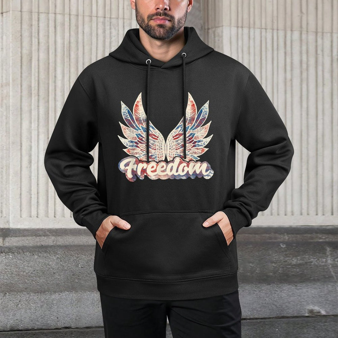 Vintage Freedom Wings 4th of July Patriotic Angel Wings USA Relaxed Fit Hoodie
