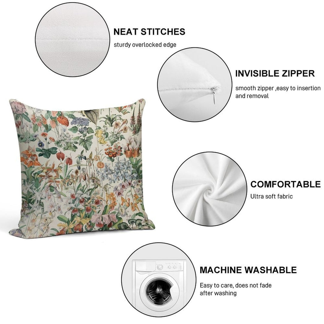 Adolphe Millot Fleurs D Soft Short Plush Fabric Throw Pillow