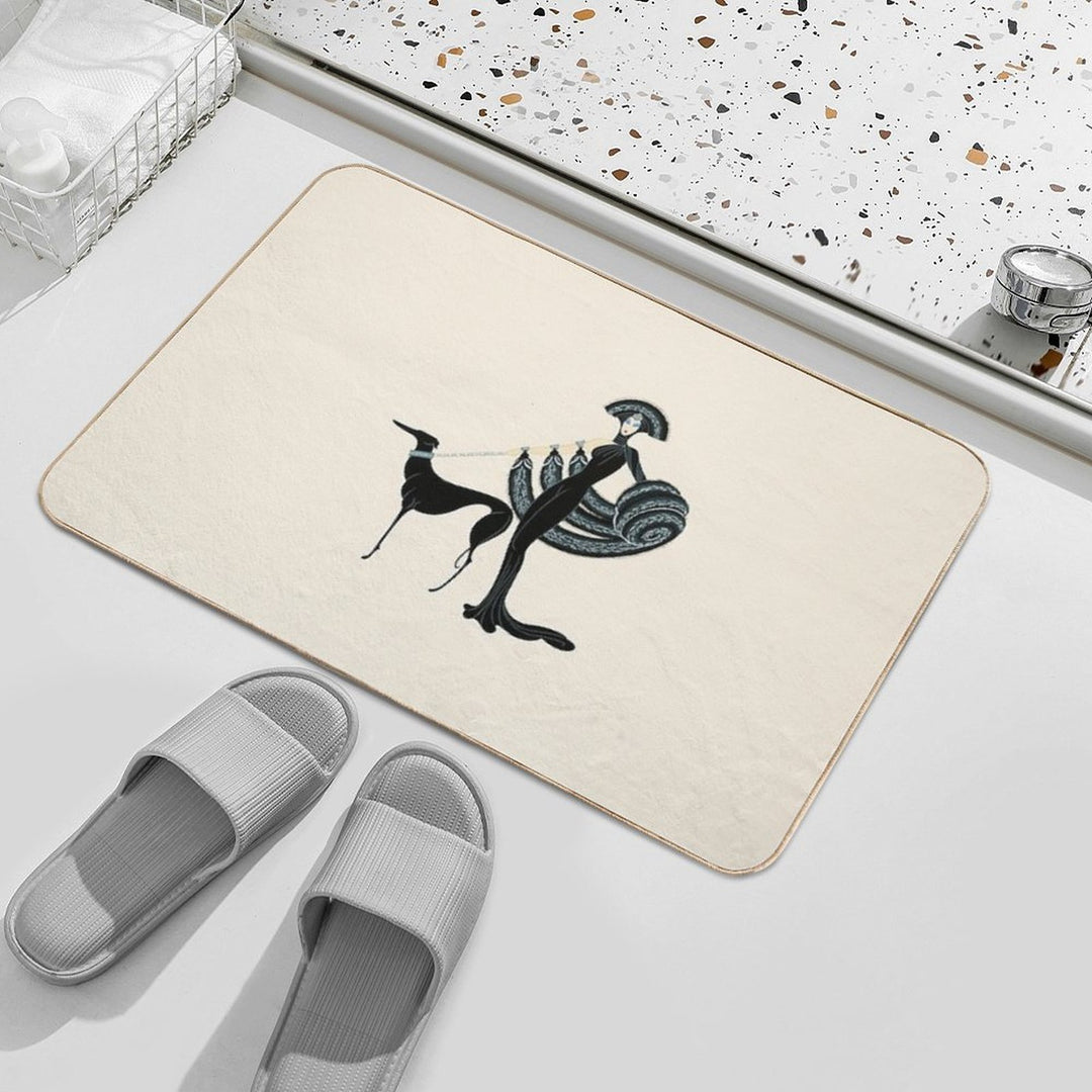 Erté - At The Theatre Suite, Symphony in Black  Repositionable Bath Mat