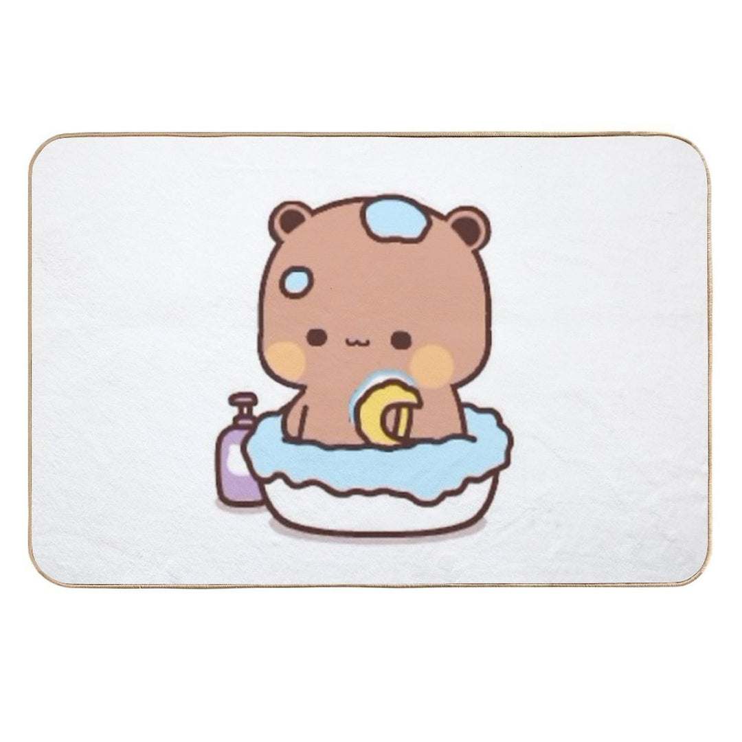 Panda Bear And Brownie True Love BUBU DUDU Couple 2026  Repositionable Bath Mat