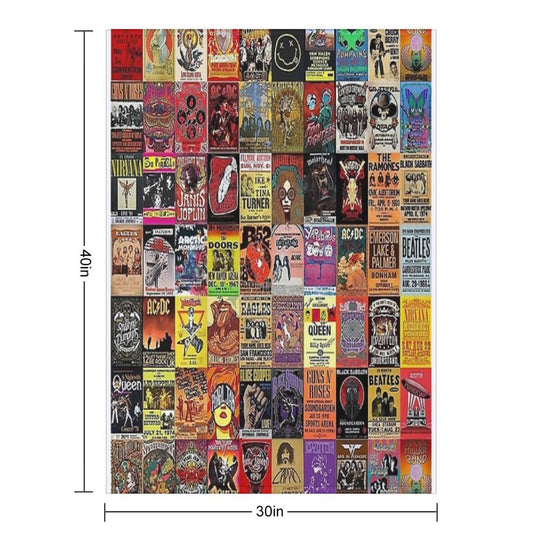 Rock Collage Easy Care Throw Blanket