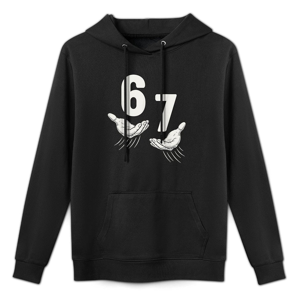 Six Seven 67 6 7 Kids 67 Boys Youth 6-7 Meme Hands Funny Relaxed Fit Hoodie