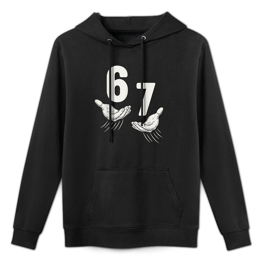 Six Seven 67 6 7 Kids 67 Boys Youth 6-7 Meme Hands Funny Relaxed Fit Hoodie