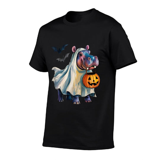 Cute Hippo Halloween Pumpkin Hippopotamus Costume Girls  Soft T-Shirt