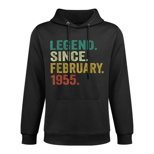 70 Years Old Gifts Legend Since February 1955 70th Birthday Casual Wear Hoodie