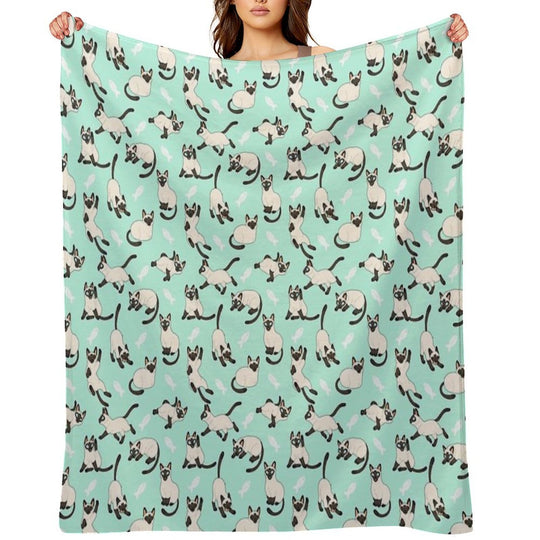 Siamese Cats Quick-dry Throw Blanket