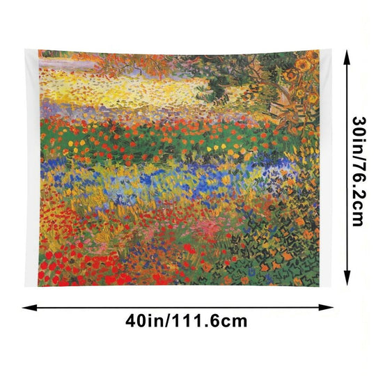 Flower Garden Painting by Vincent Van Gogh Tapestry