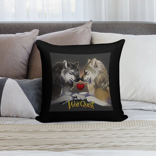 WolfQuest Soulmates Soft Durable Construction Throw Pillow