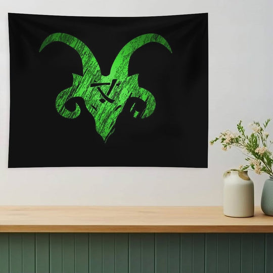 Green King Horned Rat Tapestry