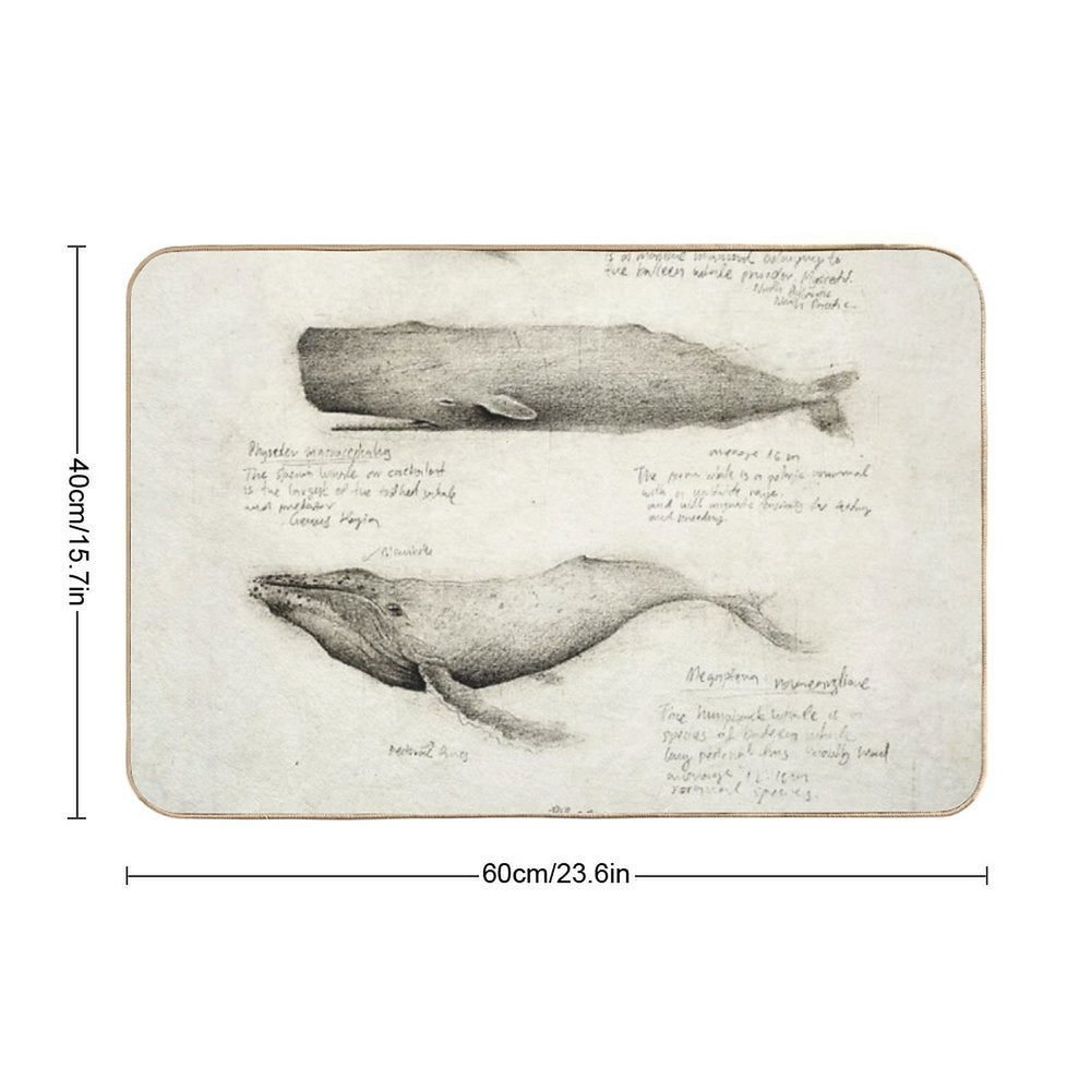 Whales  Fade-Resistant Bath Mat