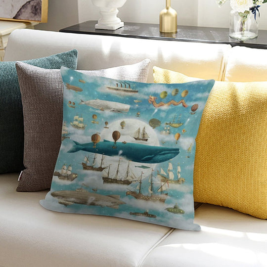 Ocean Meets Sky - Book Art Soft Gift Ready Throw Pillow