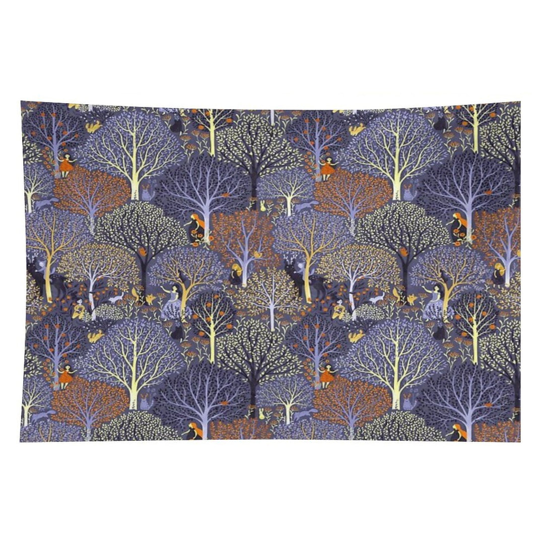 Magical Forest in Blue Tapestry