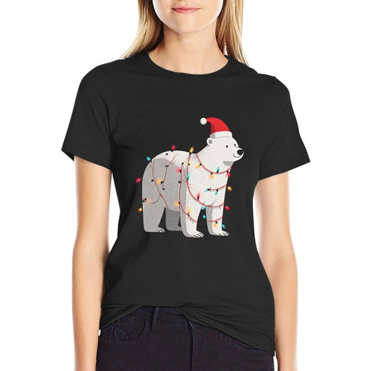 Funny Polar Bear Christmas Graphics Animal Lights Lover  Versatile T-Shirt