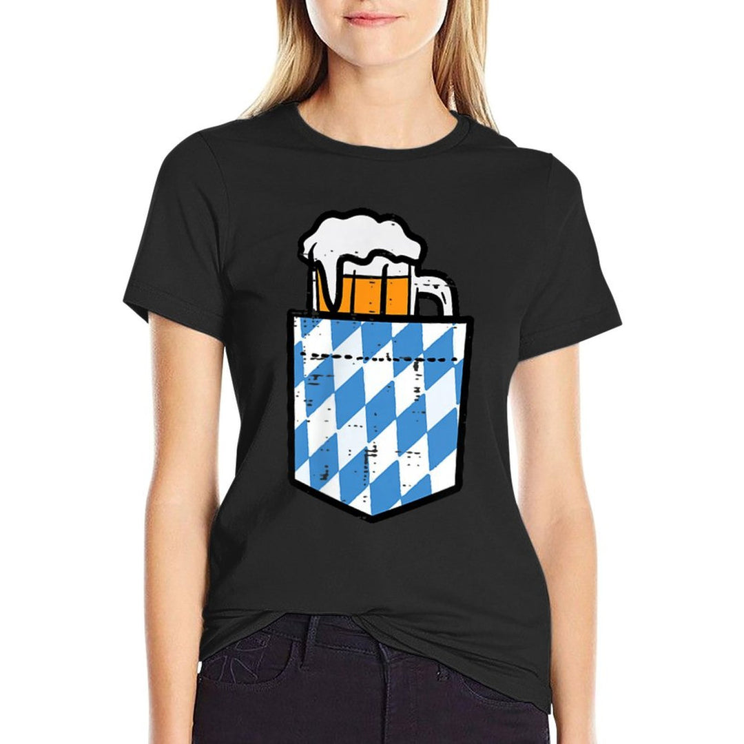 Oktoberfest Bavaria Pocket Fun German Costume Men Women  Easy-care T-Shirt