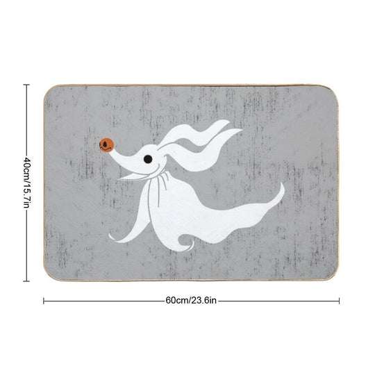 Zero - Nightmare Before Christmas, Skellington, Pumpkin King, White, Grin, Evil, Halloween, Christmas, Finkelstein, Dog, Ghost,  Easy To Clean Bath Mat