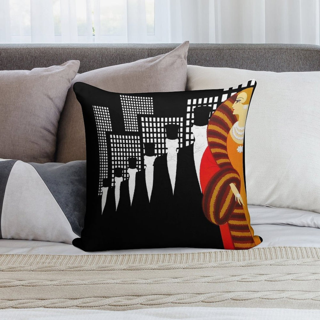 Sophisticated Art Deco Cosmopolitan Fashion Art Soft Reinforced Edging Throw Pillow