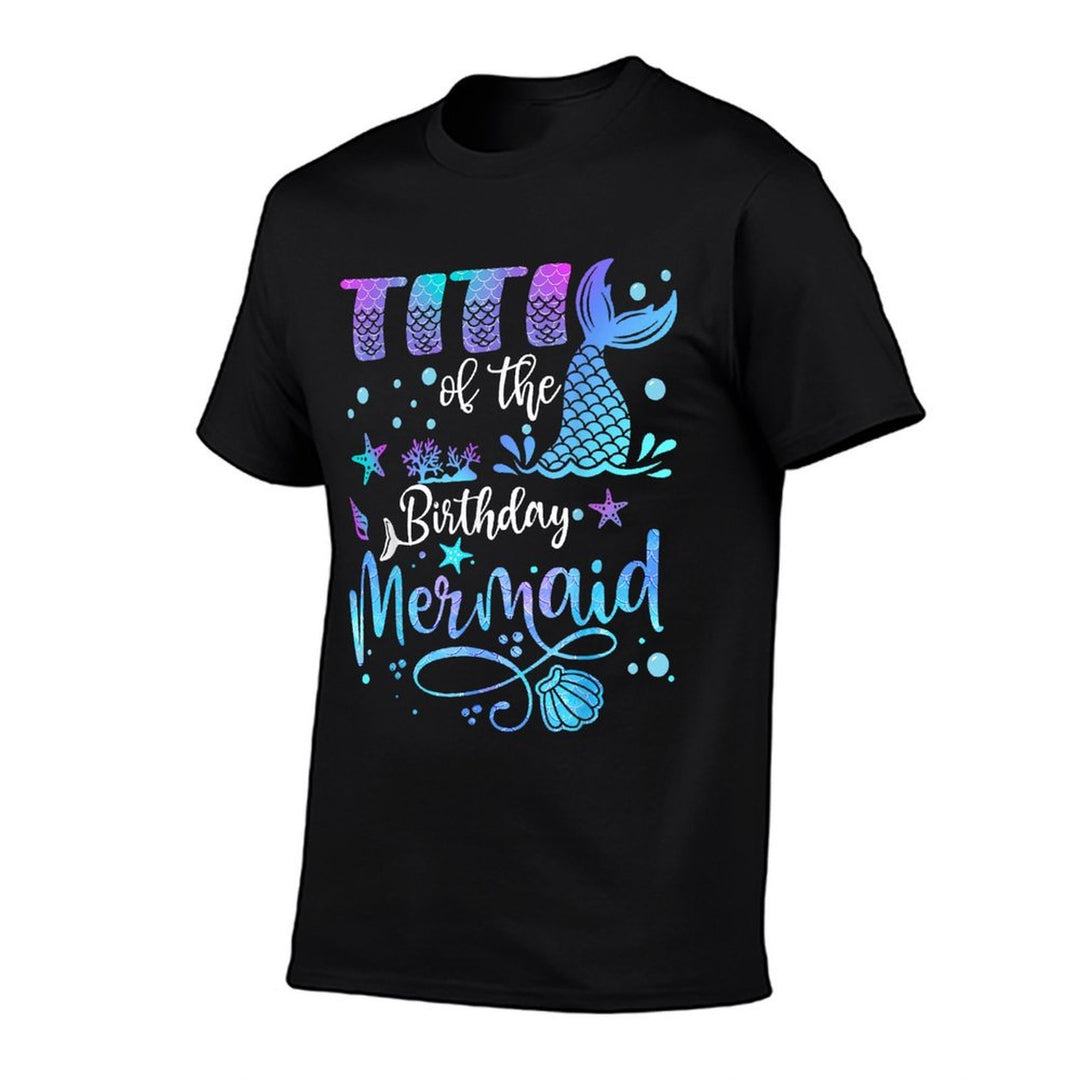Titi Of The Birthday Mermaid Bday Party Mermaid  Soft T-Shirt