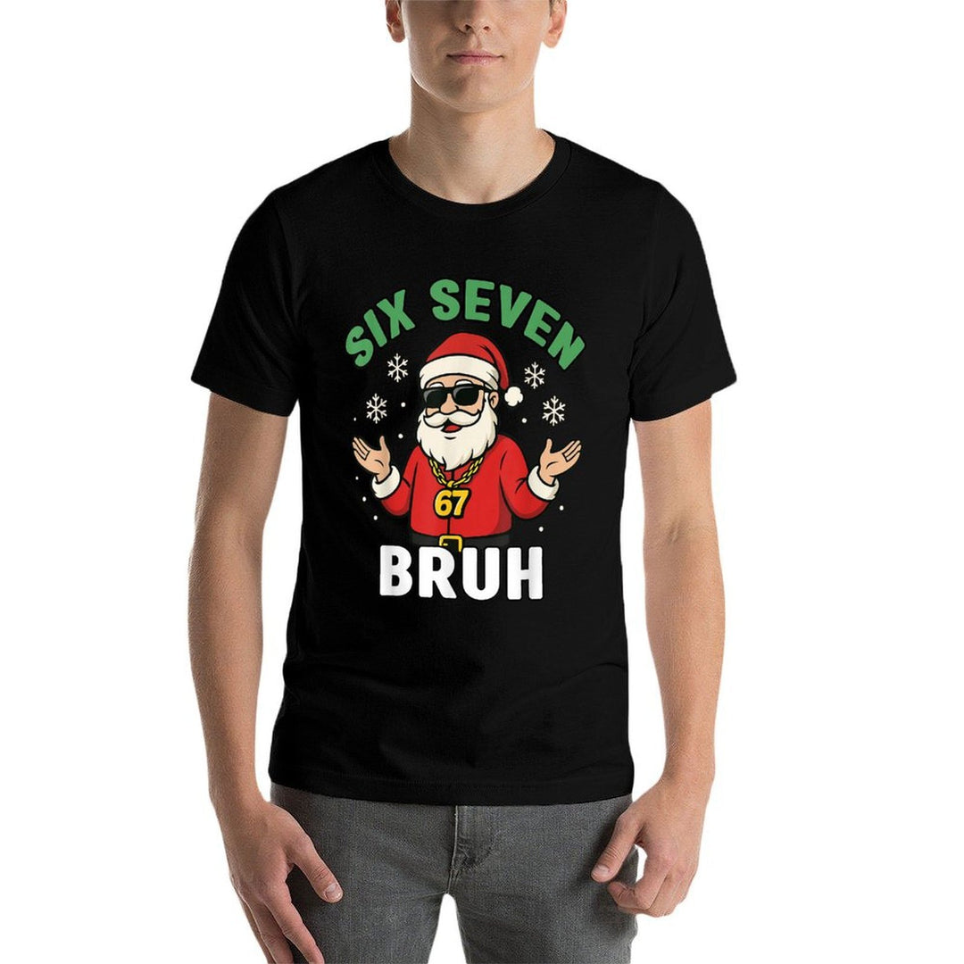 Six Seven 67 Christmas 6 7 Bruh Boys Kids 6-7 Meme Youth  Heathered Texture T-Shirt