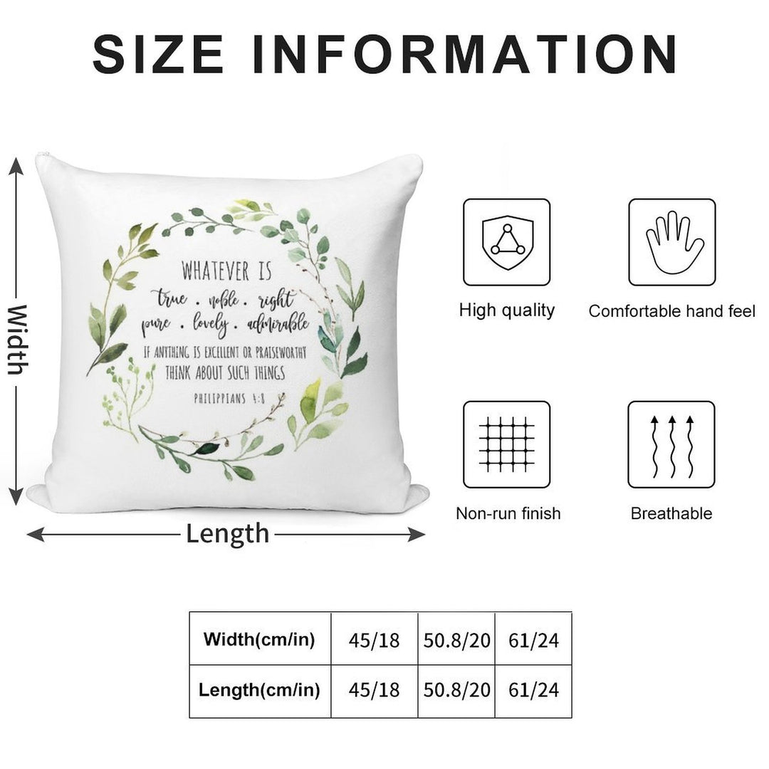 Philippians 48 Whatever Is True Bible Verse Soft Gift Ready Throw Pillow