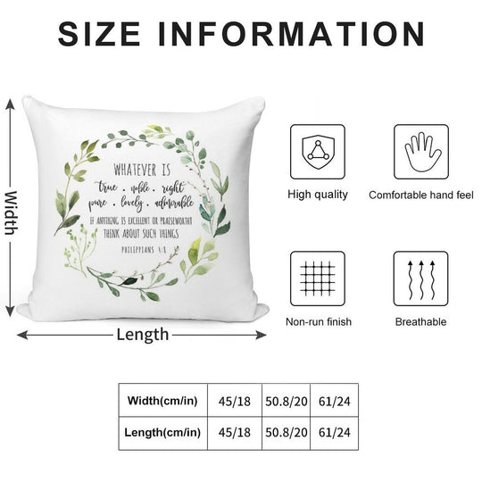 Philippians 48 Whatever Is True Bible Verse Soft Gift Ready Throw Pillow