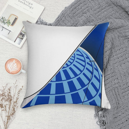 United Airlines Boeing 737-800 Blue Evolution Tail (Left Facing) Soft Warmth Comfort Throw Pillow