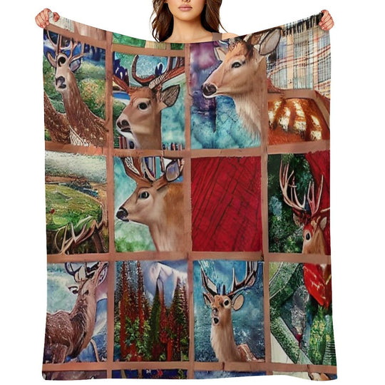 Country Quilt Simulated Quilt Patches Pattern Versatility Throw Blanket