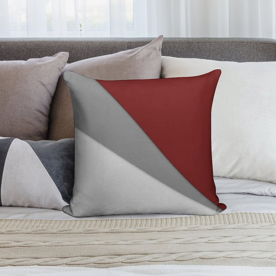 Decorative Red And Gray Soft Home Decor Throw Pillow