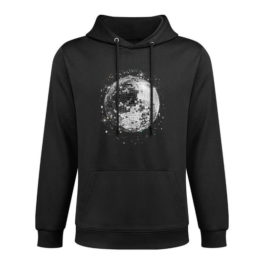 Black And White Disco Ball Club Retro Relaxed Fit Hoodie