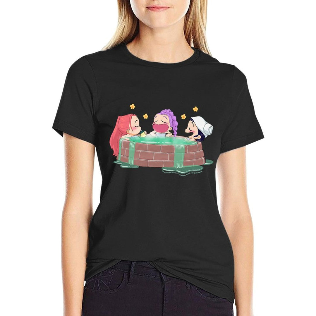 Kpop Demon Hunters Mira Rumi  Zoey Relaxing in Hot Tub Premium  Lightweight T-Shirt