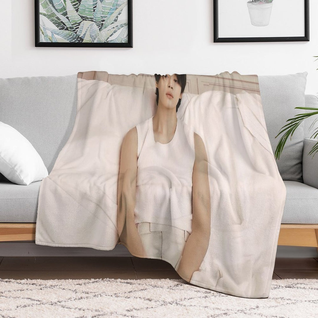 Jimin Face Quick-dry Throw Blanket