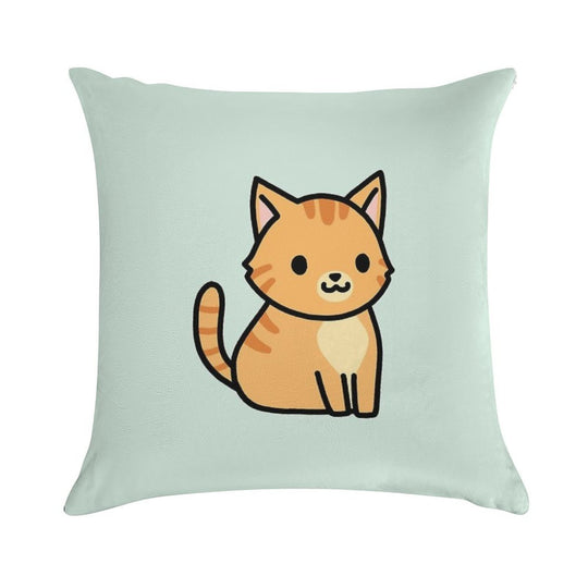 Orange Tabby Cat Soft Decorative Cover Throw Pillow