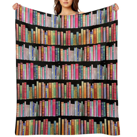 Bookworms Delight  Antique Book Library for Bibliophile Comfort Throw Blanket