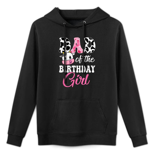 Dad Of The Birthday Girl Farm Cow 1St Birthday Girl Cotton-Polyester Blend Hoodie