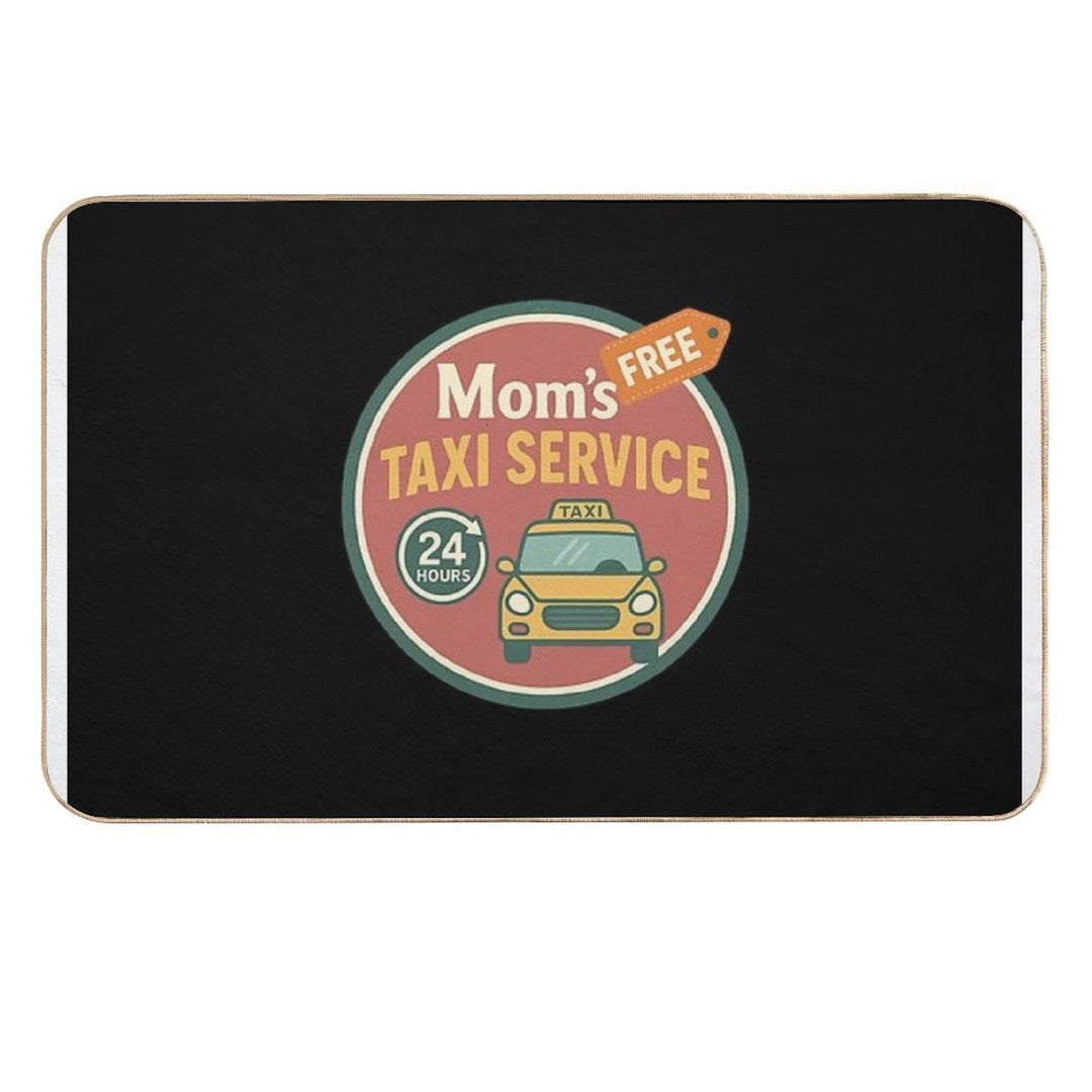 Mom’s Free Taxi Service – Funny Vintage Badge Design  Non-Slip Bath Mat
