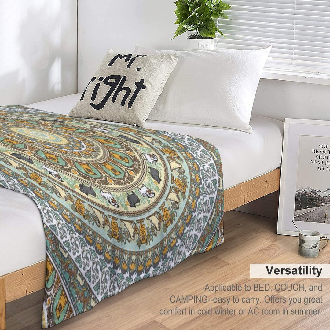 Pug Yoga Medallion Eco-conscious Throw Blanket