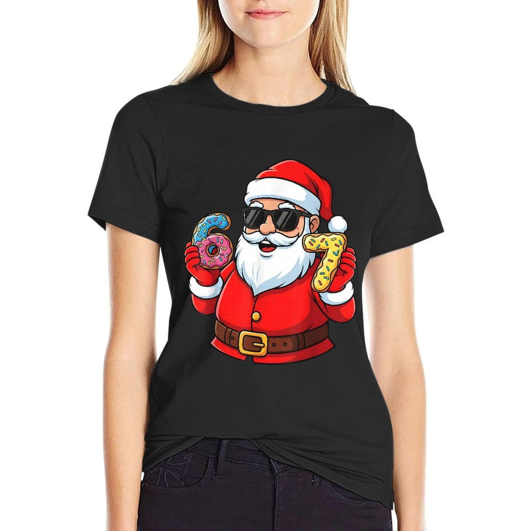 Funny Santa 67 Ice Cream Drip Christmas Xmas Boysns Kids  Easy-care T-Shirt