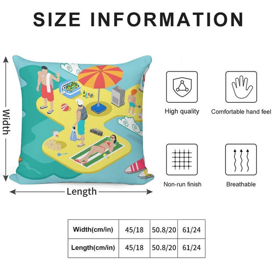 Beach Life - Summer Holidays Soft Multiple Sizes Throw Pillow