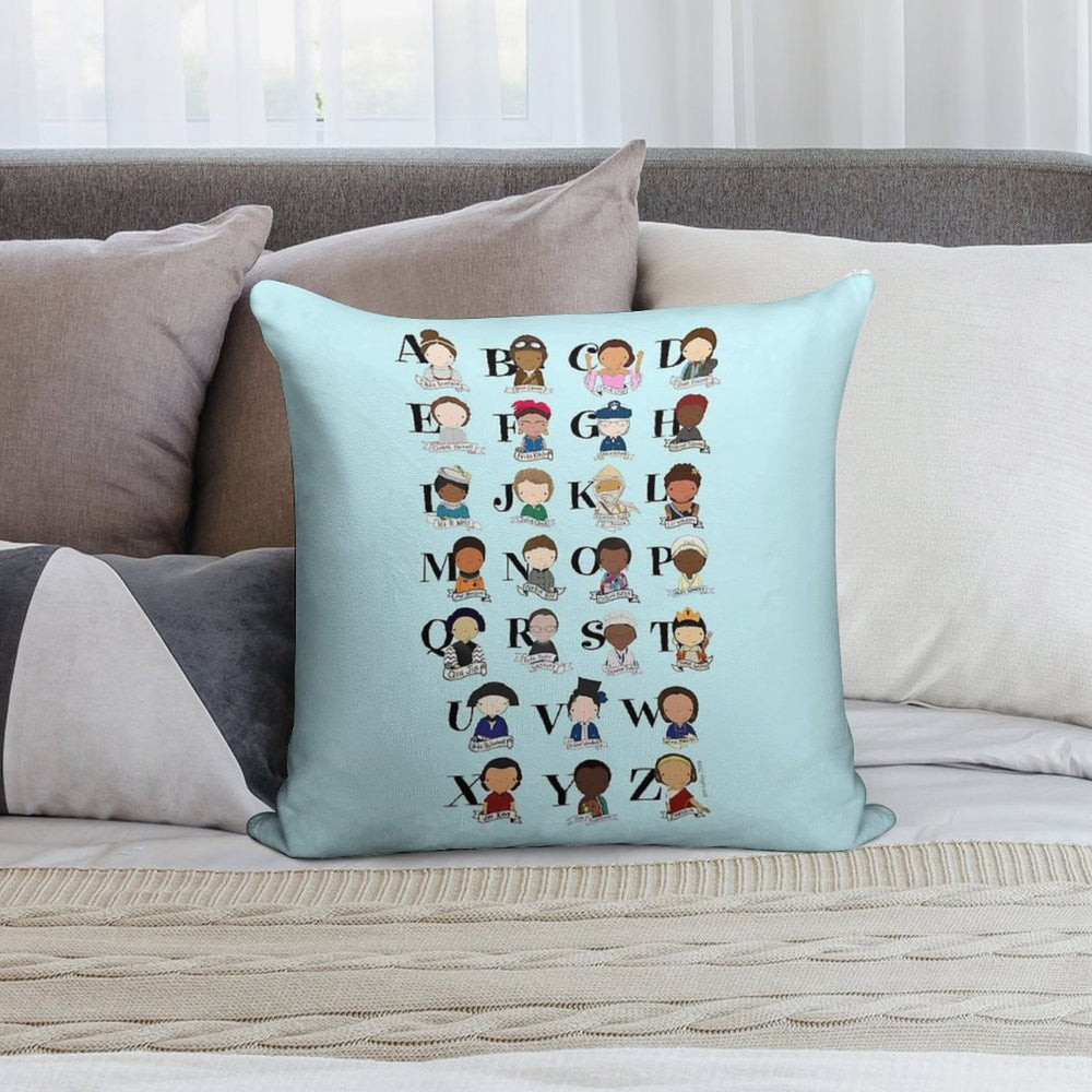 Awesome Woman Alphabet Soft Hidden Zipper Throw Pillow