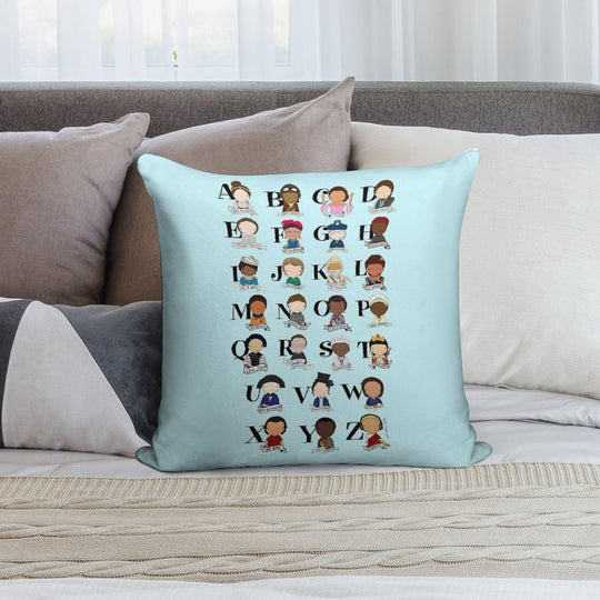 Awesome Woman Alphabet Soft Hidden Zipper Throw Pillow