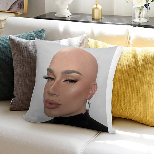 James Charles Bald Soft Reinforced Edging Throw Pillow