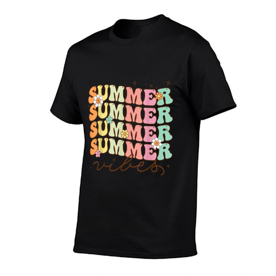 Retro Groovy Summer Vibes For Women Men Kids Summer Vacation  Classic T-Shirt
