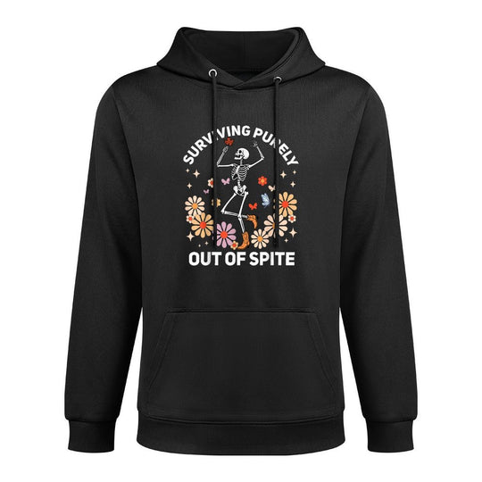 Surviving Purely Out of Spite Funny Skeleton Costume Easy Care Hoodie