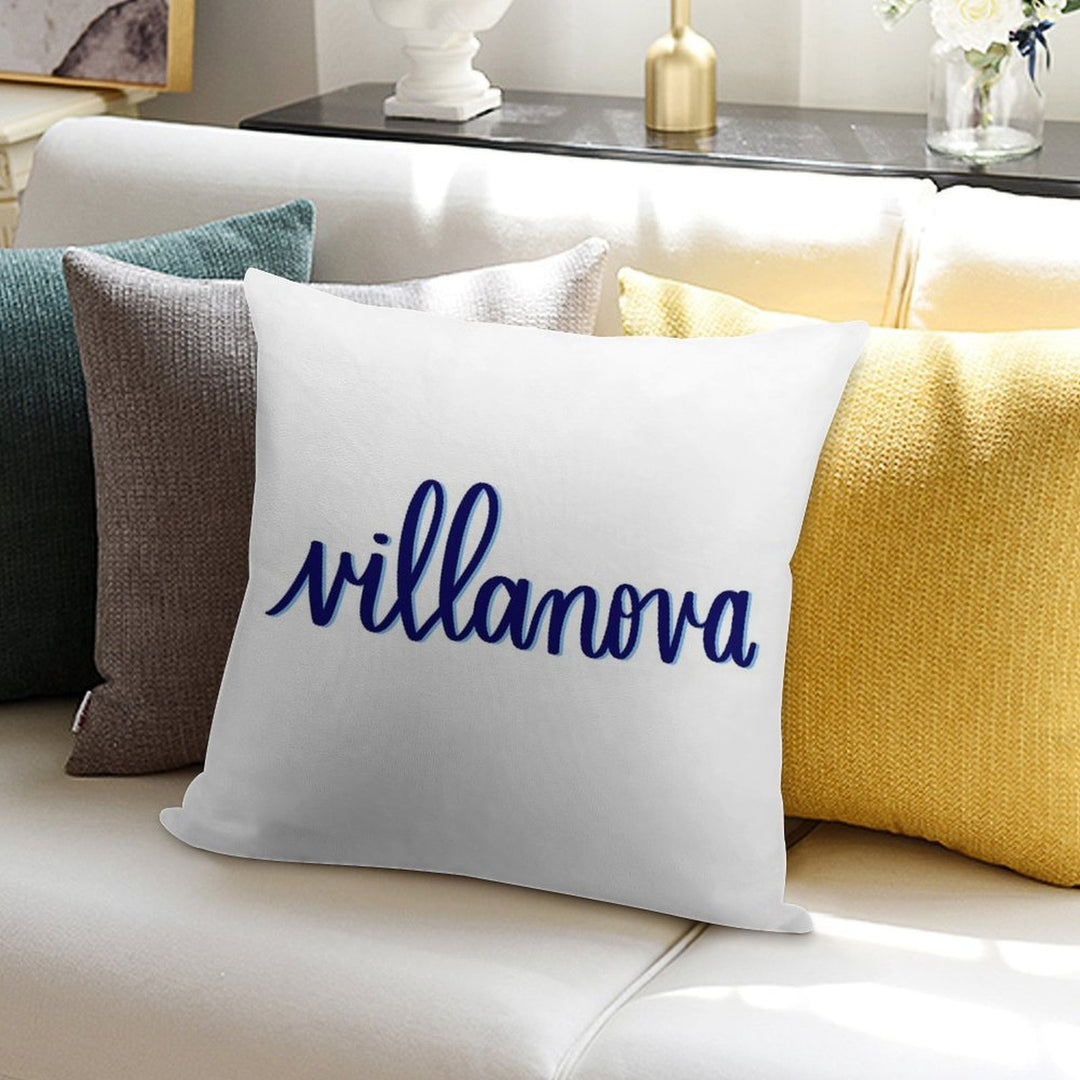 Villanova Simple Cursive Design Soft Anti-Pilling Throw Pillow