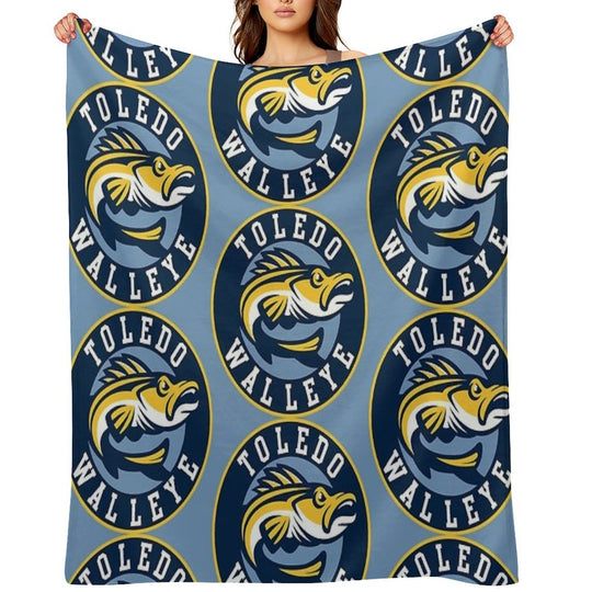 TOLEDO WALLEYE Hockey Logo1 Lightweight Throw Blanket
