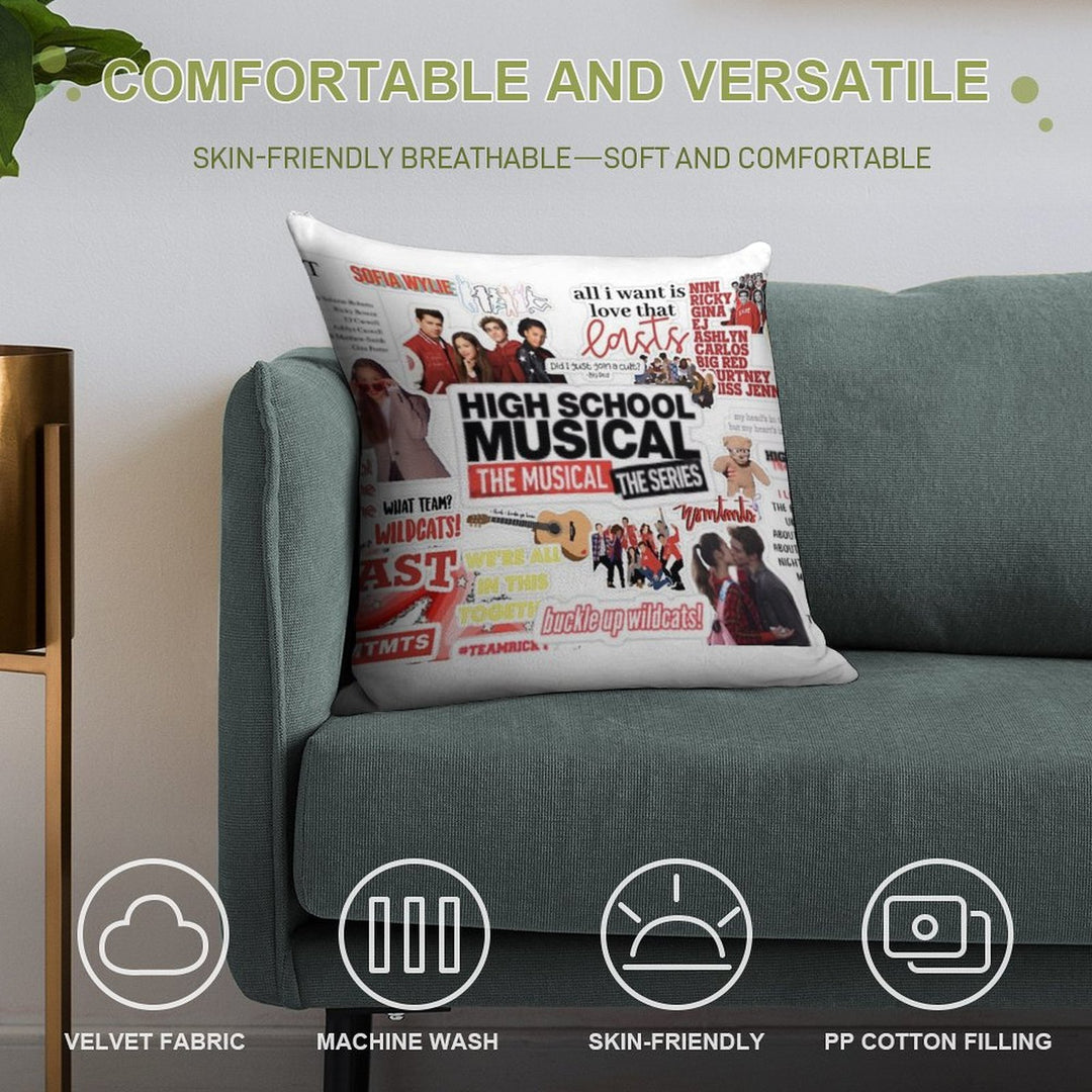 HSMTMTS Collage Soft Fade-Resistant Throw Pillow